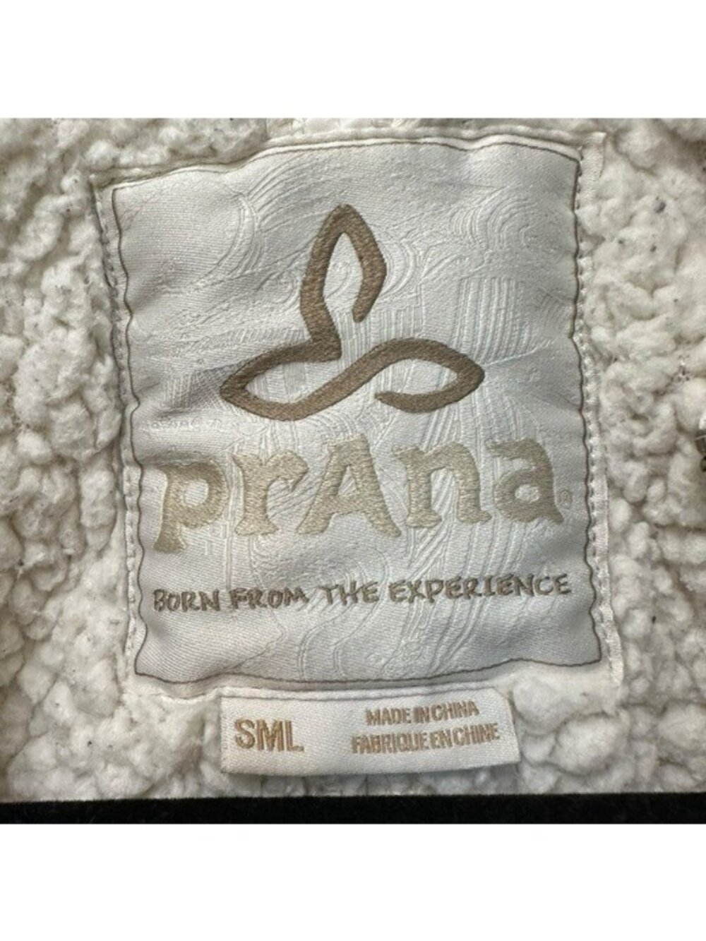 Prana S Diva Jacket Quilted Lightweight Full Zip Snap Sherpa Lined Cream White - Picture 9 of 9